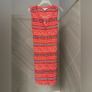 Vineyard Vines Red and Black Geometric Midi Dress